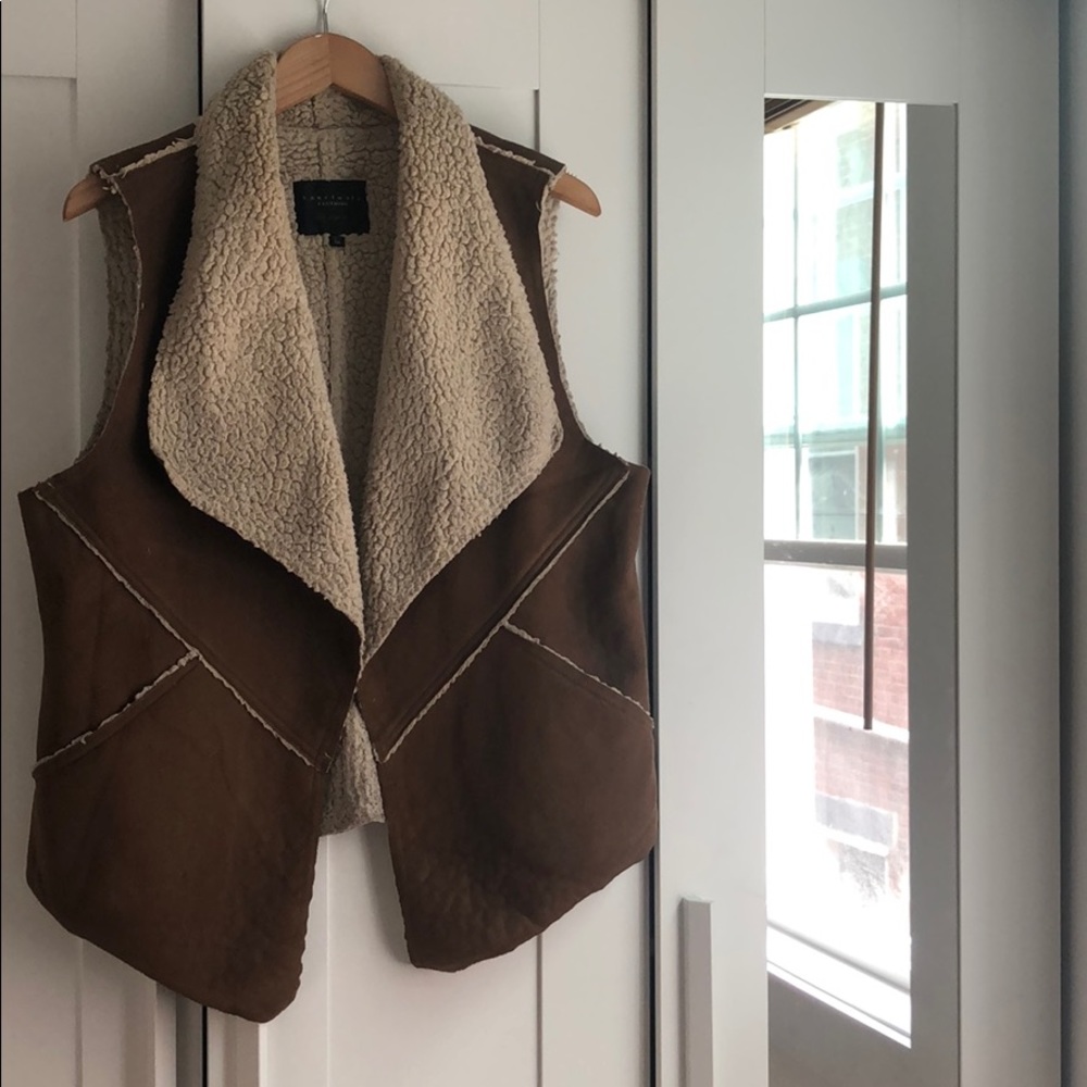 Faux Shearling Suede Vest
